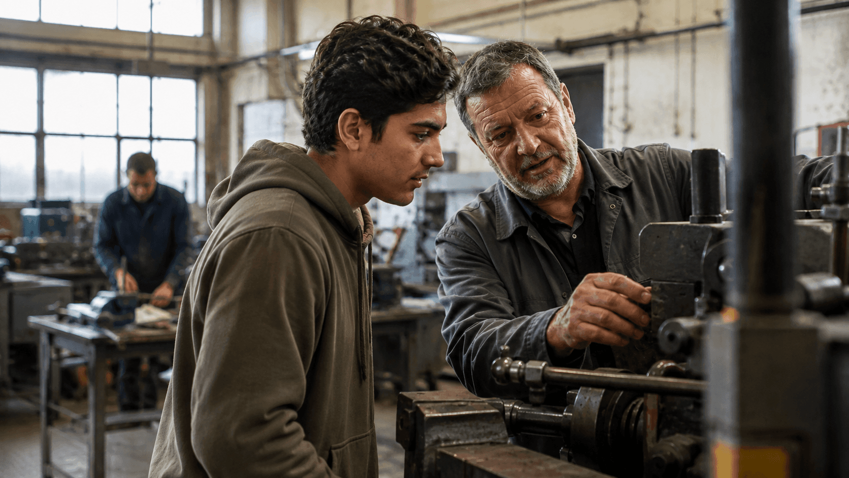 College student receiving practical guidance in a workplace workshop